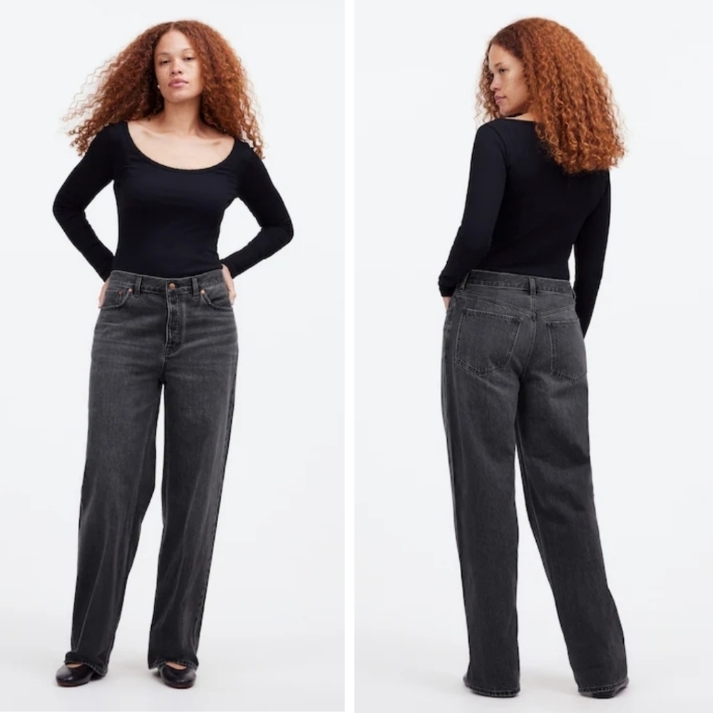 New! Madewell Low-Slung Baggy Jeans in Kingswood Wash